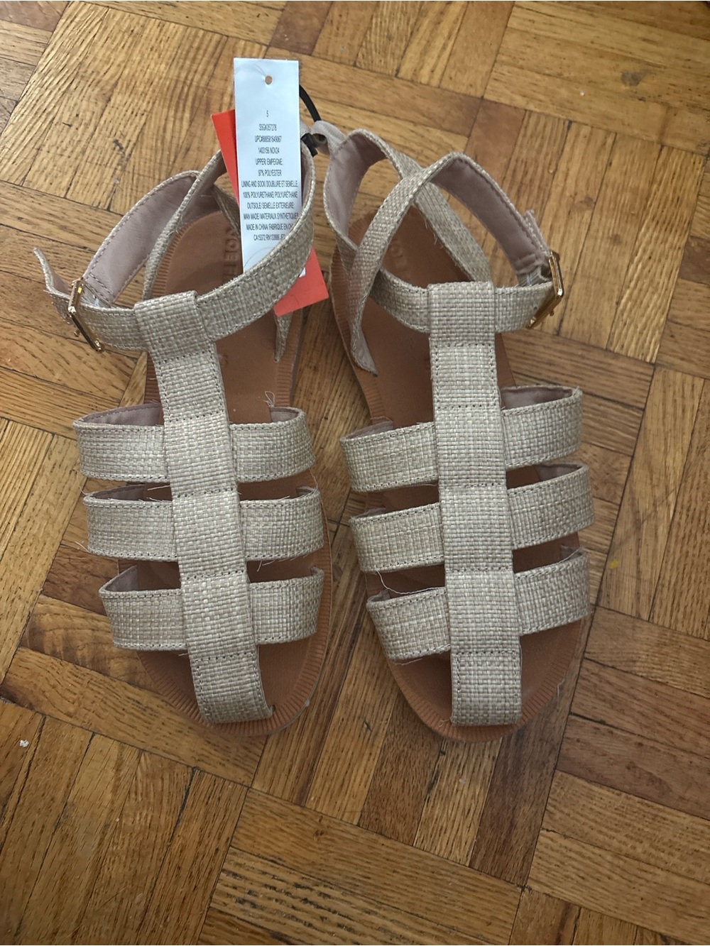 Joe Fresh Beige Girls' Strappy Gladiator Sandals
